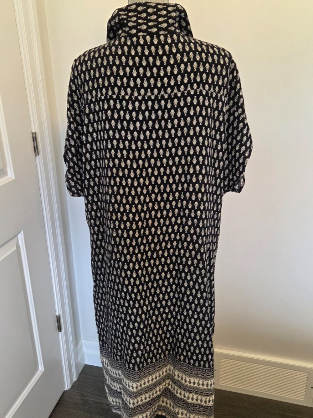 Cupshe NWT shirt dress beach cover up black and white short sleeve size xl - Picture 5 of 8